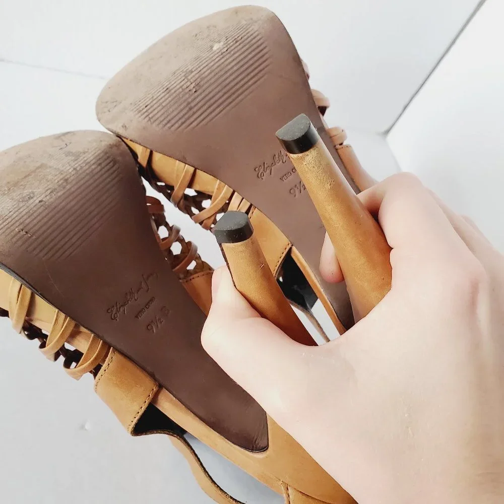 Elizabeth and James Tan Cutout Heels - Picture 9 of 11